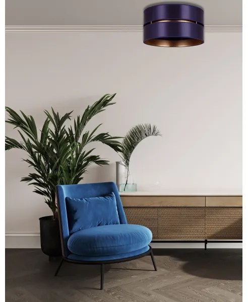 Plafonieră Duolla DUO 1xE27/15W/230V d. 40 cm albastru/auriu