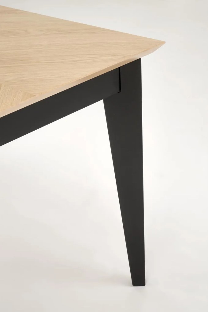 Masa extensibila Edmondo stejar natur/negru L160-240 cm