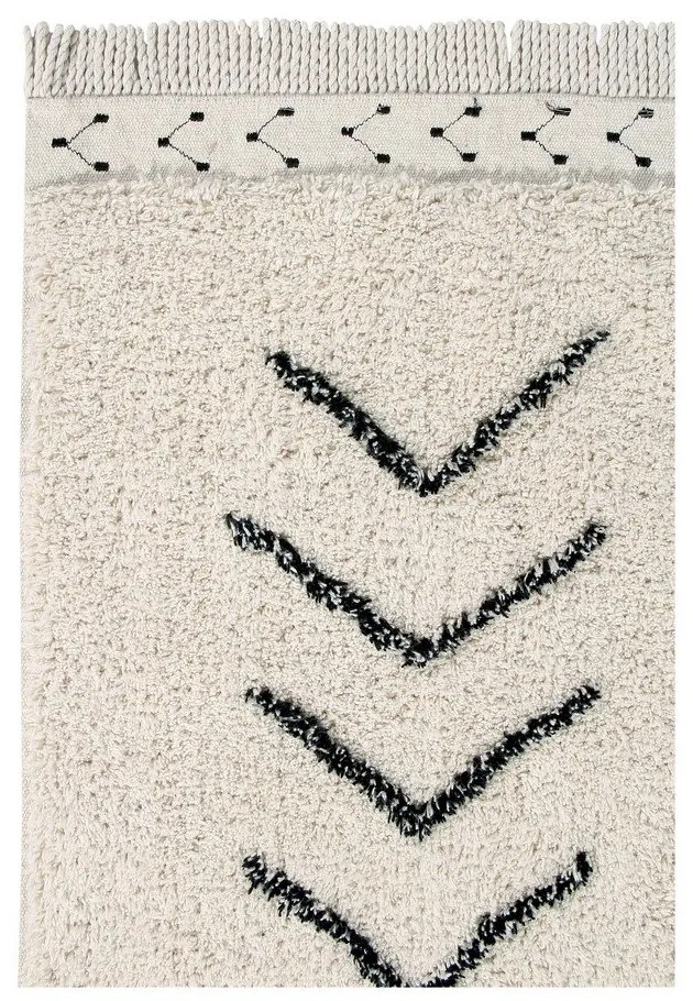Covor crem lavabil/țesut manual din bumbac 140x210 cm Bereber Rhombs – Lorena Canals