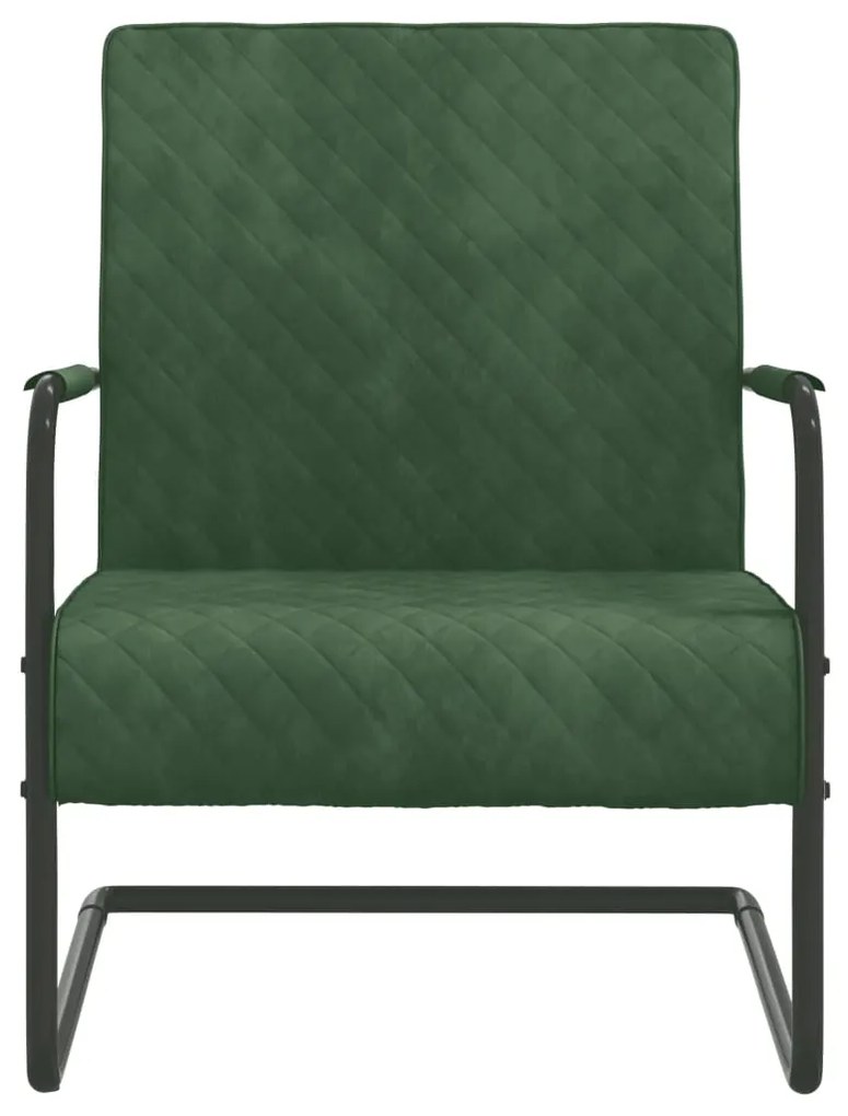 325726 vidaXL Scaun tip consolă, verde închis, catifea