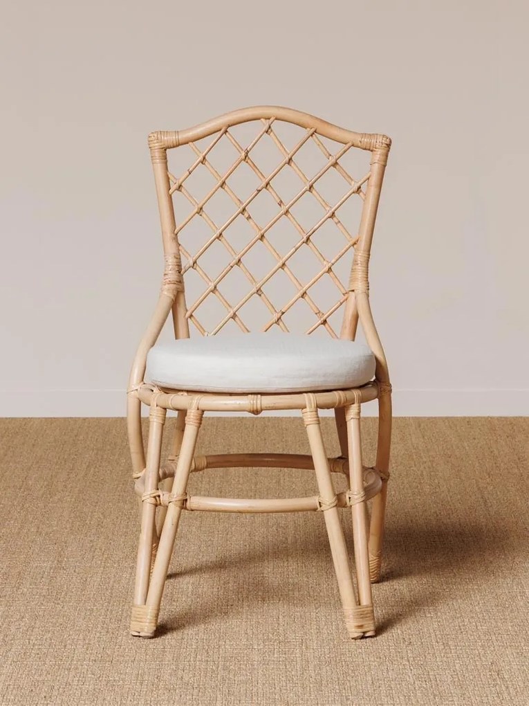 Scaun dining bej din rattan cu perna Origan