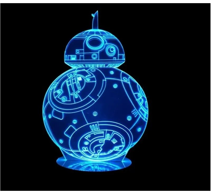 Lampa 3D LED - BB-8 -neagra