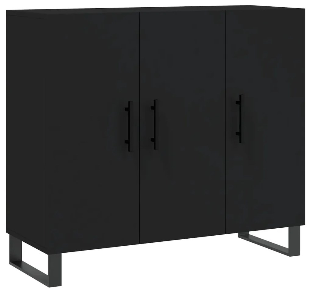 828133 vidaXL Servantă, negru, 90x34x80 cm, lemn compozit