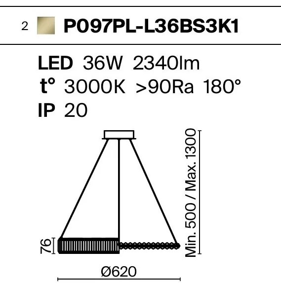 Lustra LED suspendata design modern Krone 62cm, 3000K