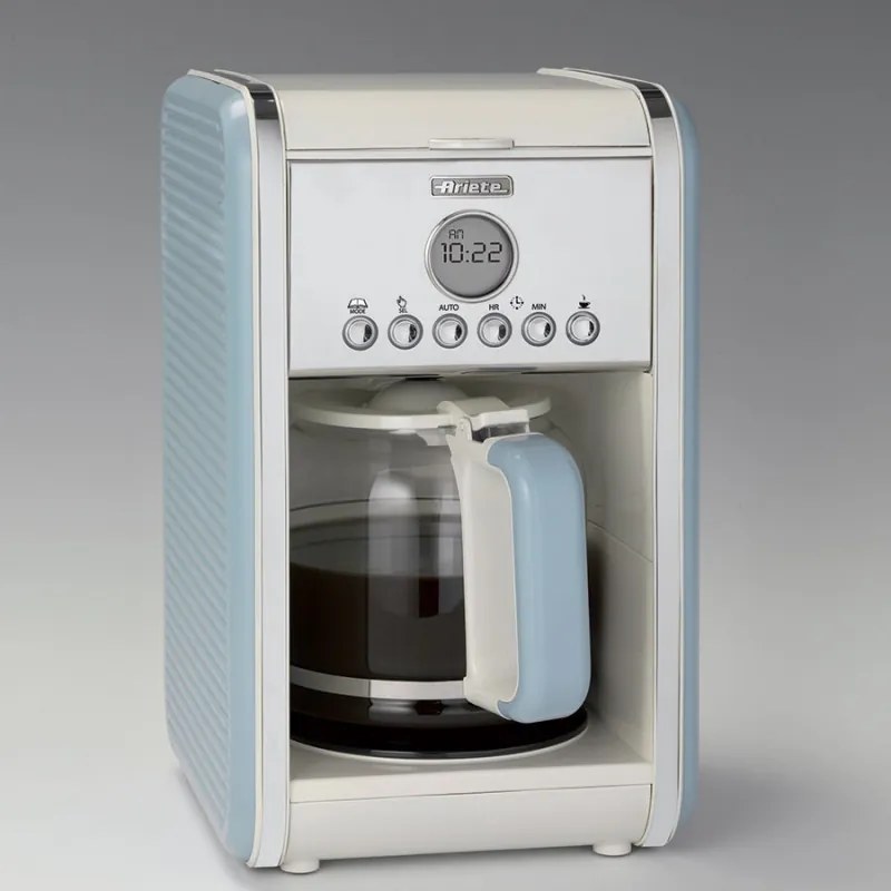 Cafetiera Ariete VINTAGE AMERICANO 1342/05, 960W, 2.1 L, Timer, Programare, Pauza, Sistem anti-picurare, Albastru