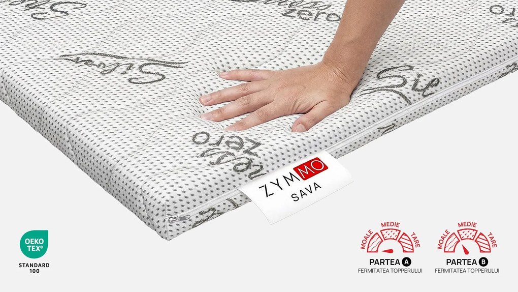 Topper saltea Zymmo, Sava, 144x200x6, Moale