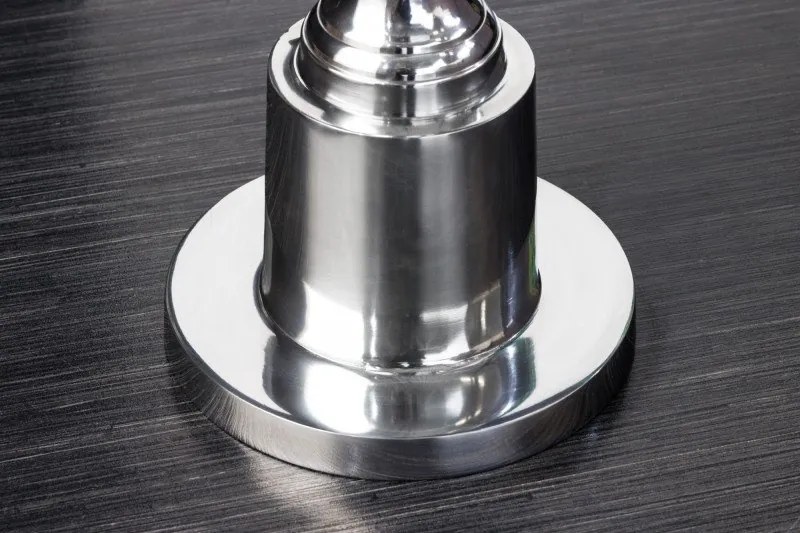 Masuta auxiliara design unicat Abstract 65cm, argintiu