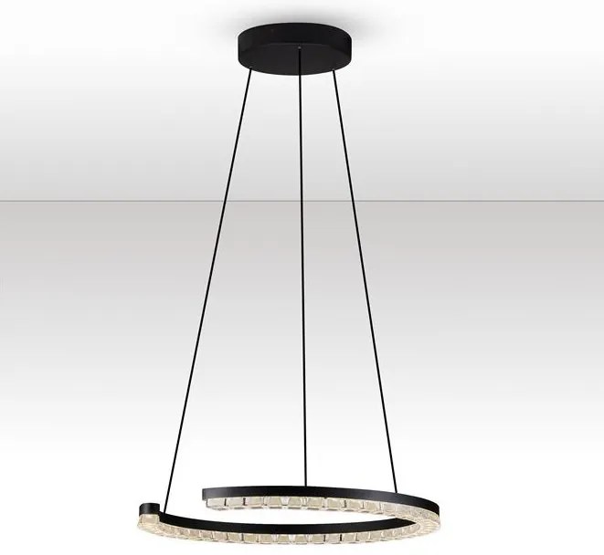 Lustra circulara aluminiu negru GREAMY D-46cm