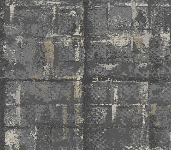 Tapet Patina, Jet Black Luxury Textured, 1838 Wallcoverings, 5.3mp / rola