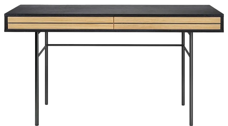 Birou Woodman Stripe, 130 x 60 cm, negru