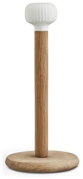 Suport prosoape de hârtie din lemn de stejar cu detaliu din porțelan alb Kähler Design Hammershoi