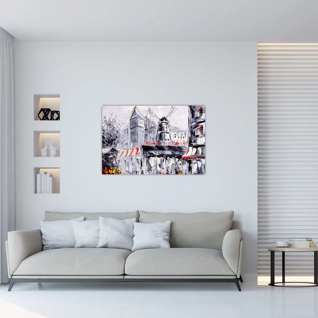 Tablou - Strada din Paris, pictură în ulei (90x60 cm)