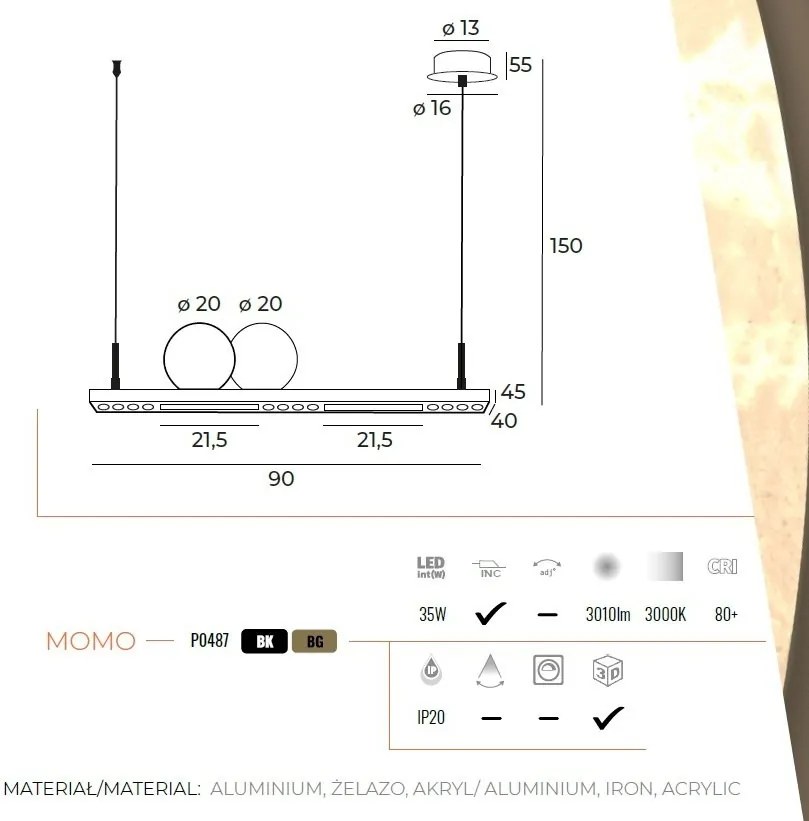 Lustra suspendata LED design modern MOMO