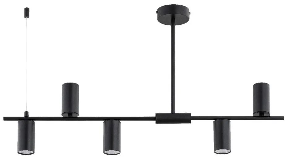 Lustră pe tijă URANOS 5xGU10/10W/230V negru