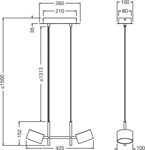 Osram - Lampă suspendată LED dimabilă DECOR KYOTO, 2xLED/10W/230V, negru