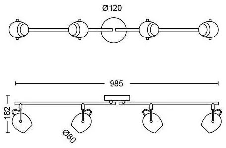Philips 50614/30/P0 - Spotlight LED RIVANO 4xLED/4,3W/230V