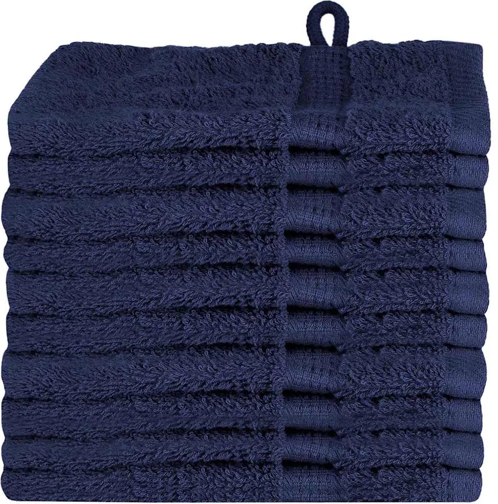 vidaXL Prosop pentru musafiri SOLUND 10 pcs Albastru marin 15 x 21 cm