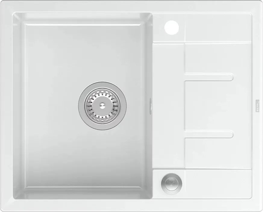 Chiuveta compozit incastrata Quadron Unique Morgan 116 alb - inox 62x50 cm