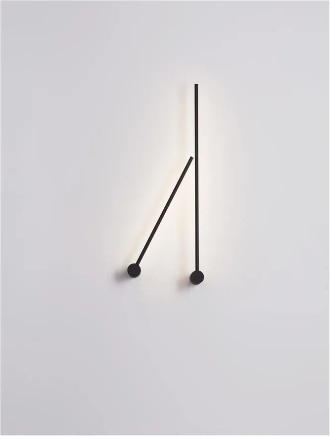 Aplica LED de perete design minimalist Synthesi negru H-90cm