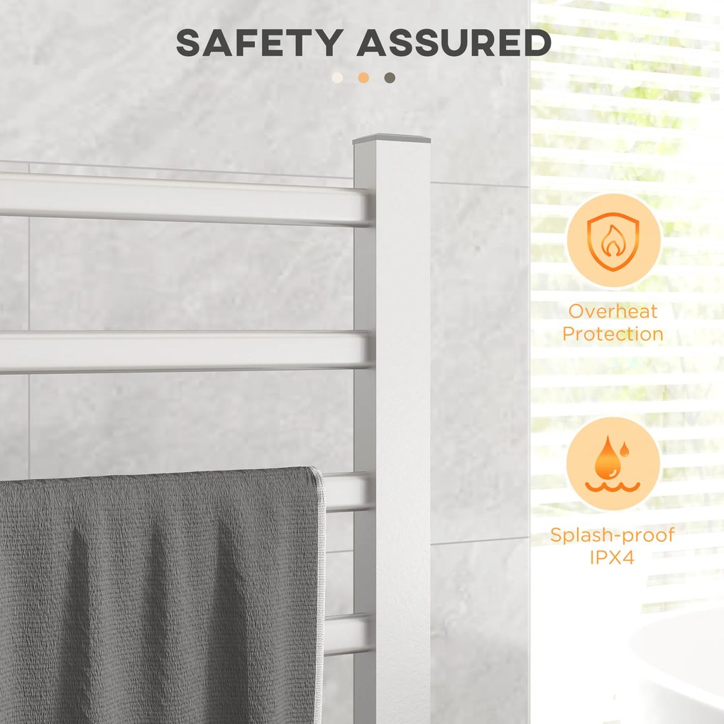 HOMCOM Uscător Electric de Prosoape pentru Perete sau Podea cu Timer și 8 Bare 53x35x90 cm Negru | Aosom Romania