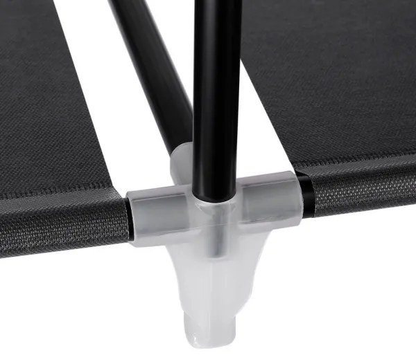 Dulap textil de depozitare MATIS 150 x 175 cm, cu rafturi și bară pentru haine, negru