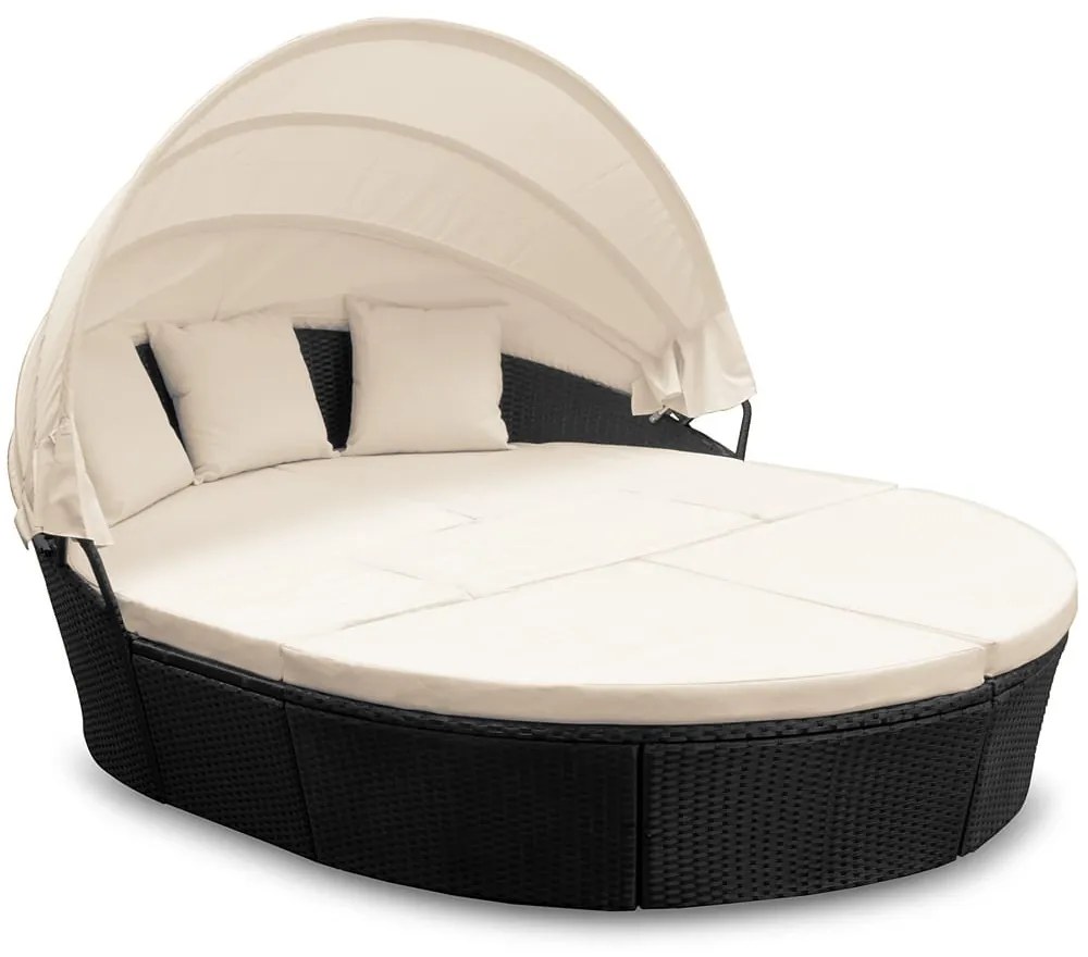 Deuba Pat de gradina din ratan LAZY BIG - negru 230 cm