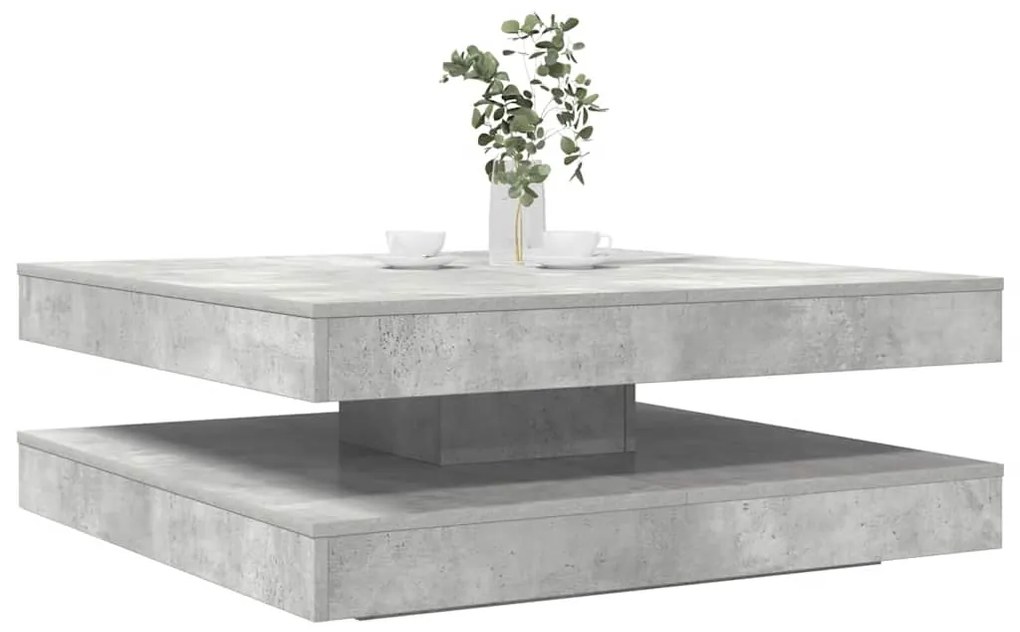 Masuta cafea rotativa 360 grade, gri beton 90x90x34,5 cm