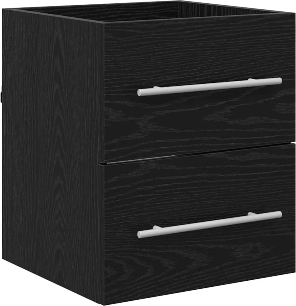 vidaXL Dulap de chiuvetă Stejar Negru 38,5 x 41 x 48 cm Lemn compozit