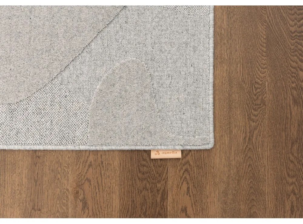 Covor gri deschis din lână 160x230 cm Morphic Botanica – Agnella