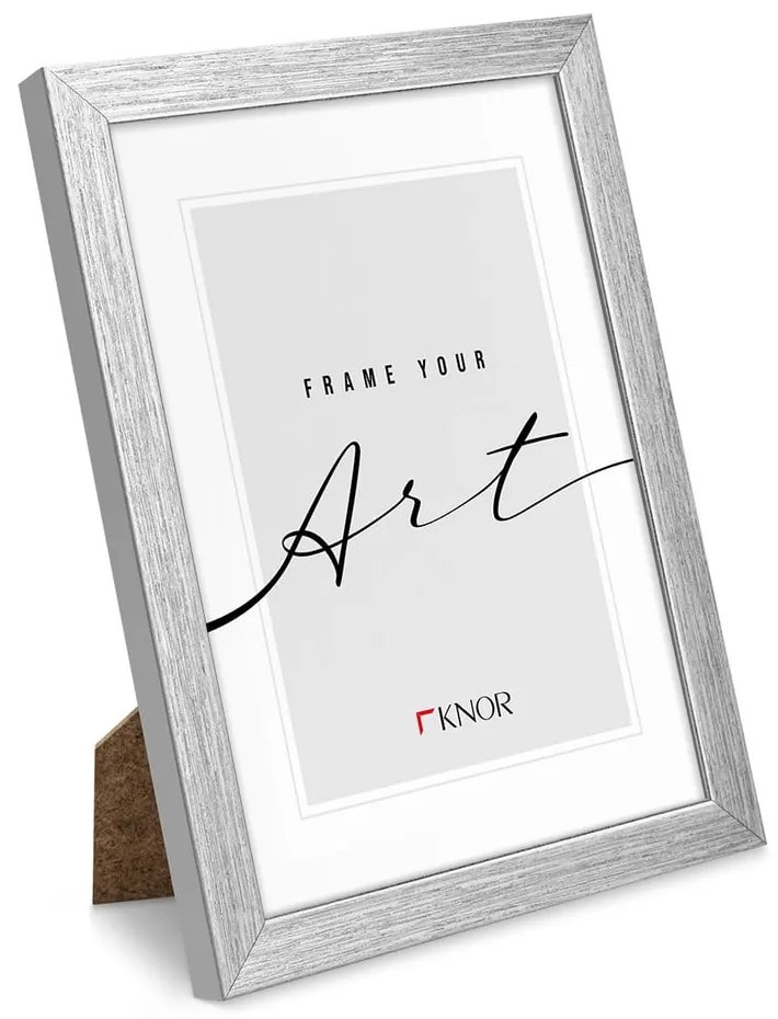 Ramă foto argintie cu picior de susținere/de agățat 20x26 cm – knor