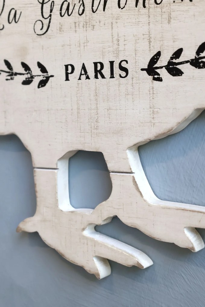 Decoratiune de perete, din lemn de pin, Poulets