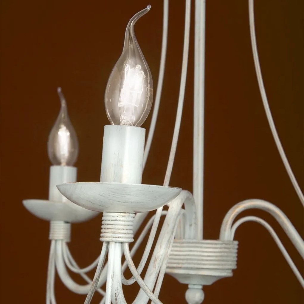 Candelabru design rustic cu 3 brate Vela, ivory