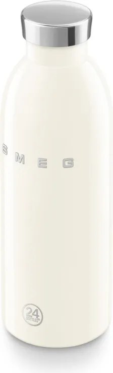 Sticla termos SMEG Clima 50's Style WBF01CR, 500 ml, Inchidere ermetica, Pereti dubli, Otel inoxidabil 18/8, Crem