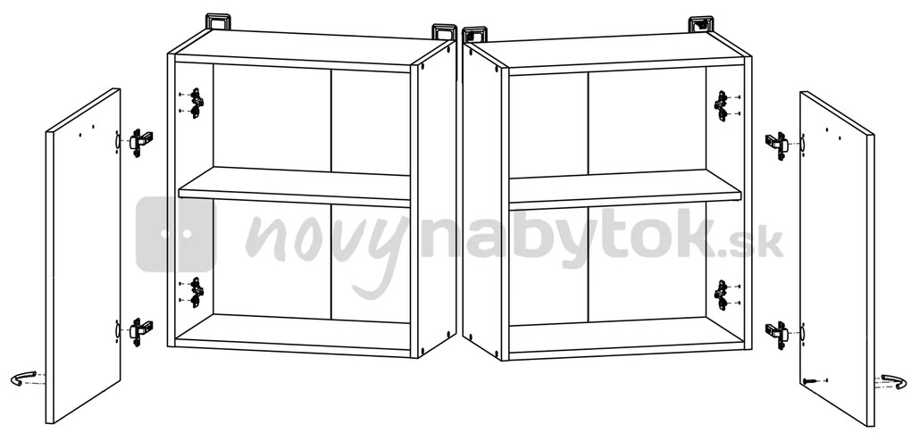 Zondo Dulap superior de bucătărie Junona line G1D/50/57/LP (alb lucios). 798227