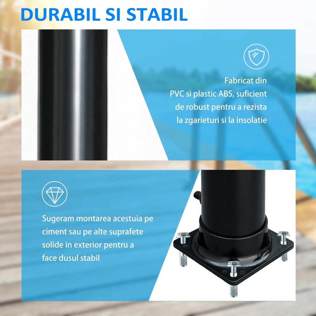 Outsunny Dus de Gradina Incalzit 60° pentru Exterior,  20L , pentru Piscina si Camping, Negru | Aosom Romania