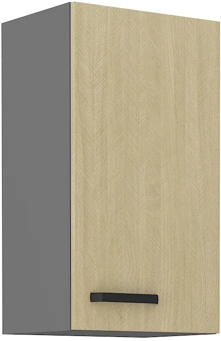 Dulap superior de bucătărie Scarmi 40 G-72 1F (Antracit + Herringbone scandi). 1049747