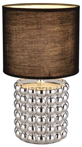 Lampă de masă VALENTINO 1xE14/40W/230V negru/argintiu Globo 21626C