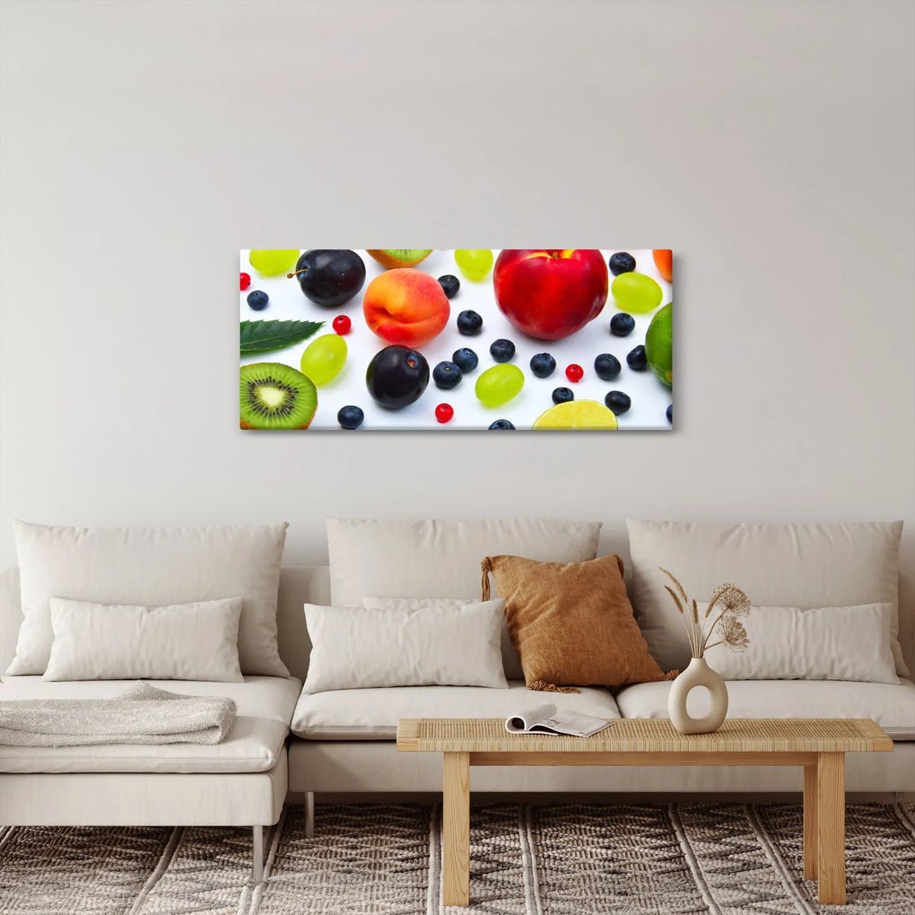 Tablou - fructe cu picături de apă (120x50 cm)