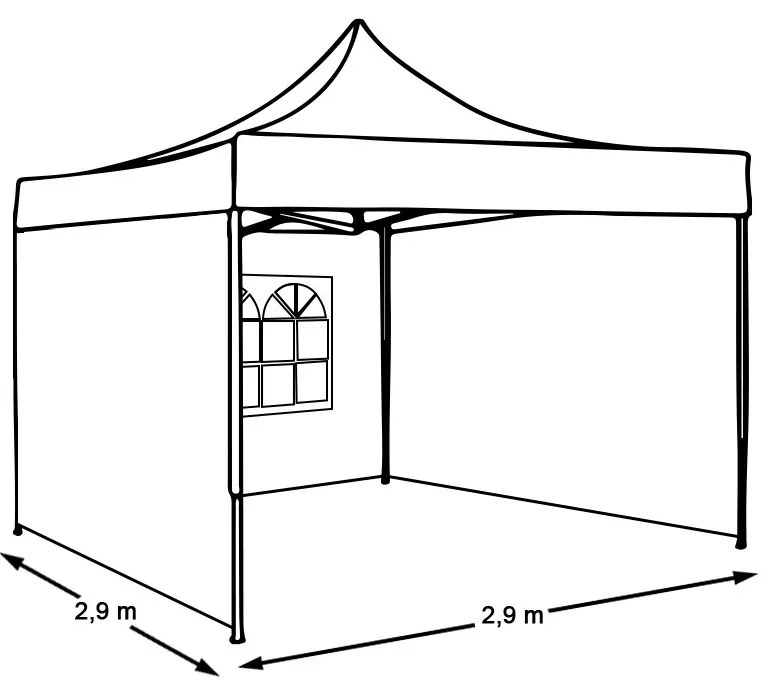 Prelata pentru pavilion de gradina, diferite dimensiuni-2,9x2,9 metri, acoperis si pereti laterali