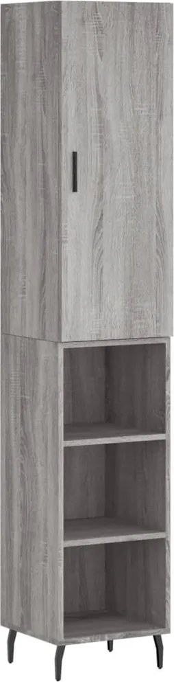 vidaXL Dulap înalt, gri sonoma, 34,5x34x180 cm, lemn prelucrat