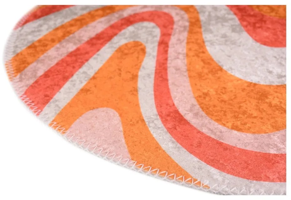 Covor portocaliu lavabil rotund ø 120 cm Colors of Joy – Vitaus
