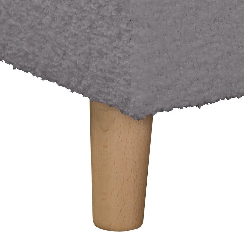 Colțar gri închis cu tapițerie din stofă bouclé (cu colț pe partea dreaptă) Ariella – Ropez