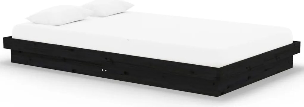 vidaXL Cadru de pat, negru, 120x200 cm, lemn masiv de pin
