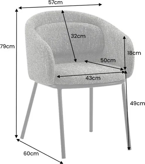 Scaun cu cotiere FLORENZ, material textil bej maroniu