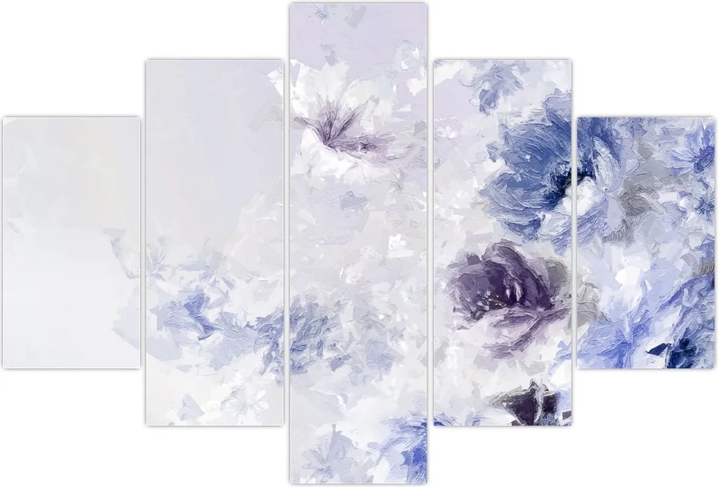 Tablou - Flori,pictură texturată (150x105 cm)