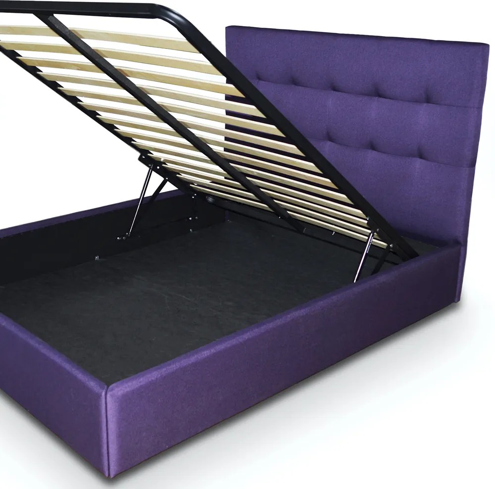 Pat tapitat somiera metalica rabatabila inclusa, dimensiune 160x200, material si culoare la alegere – Model Terano