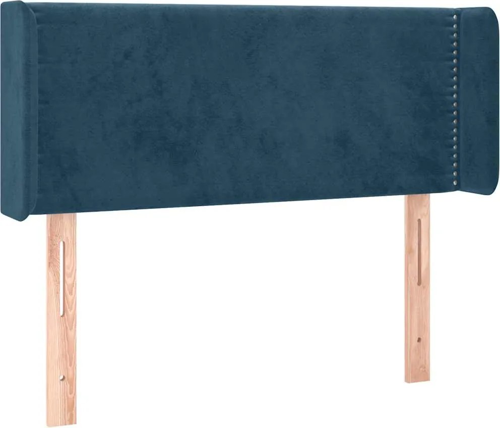 vidaXL Tăblie pat cu aripioare albastru închis 103x16x78/88 cm catifea
