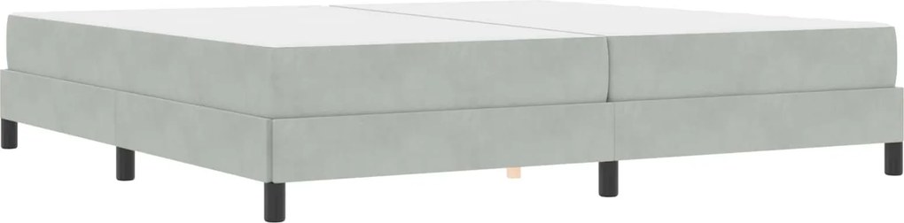 vidaXL Pat cu arcuri cu saltea Gri deschis 200 x 200 cm țesătură