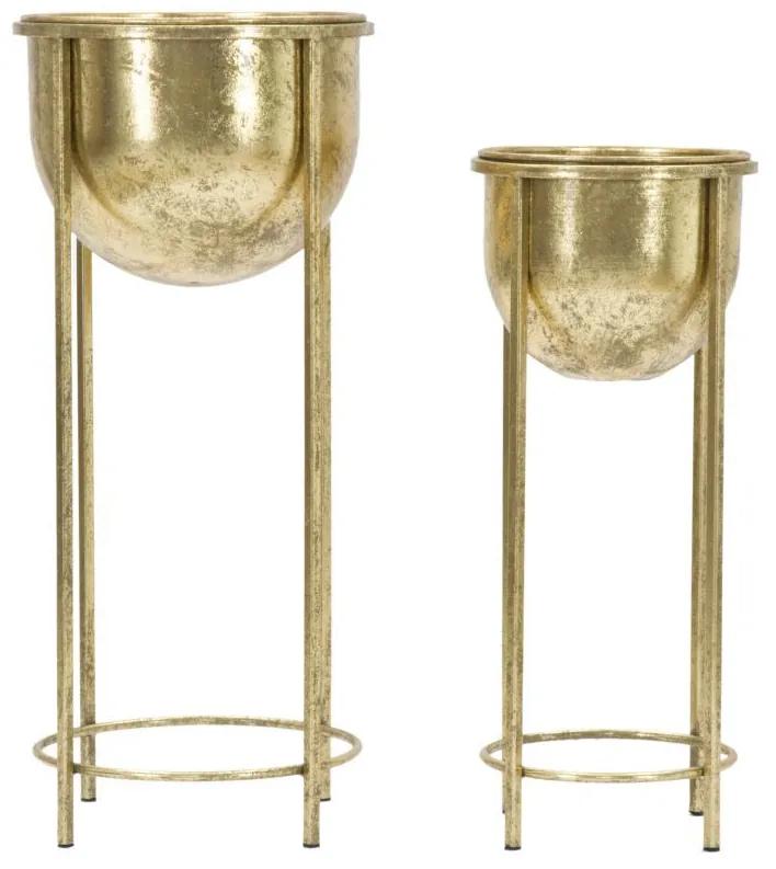 Set 2 suporturi pentru ghivece aurii din metal, ∅ 27 - ∅ 21,5 cm, Glam Mauro Ferretti