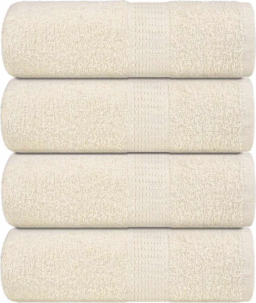 vidaXL Prosoape de oaspeți, FROGN, 4 buc., crem, 30x50 cm, 360 g/m²